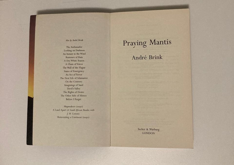 Praying mantis - André Brink
