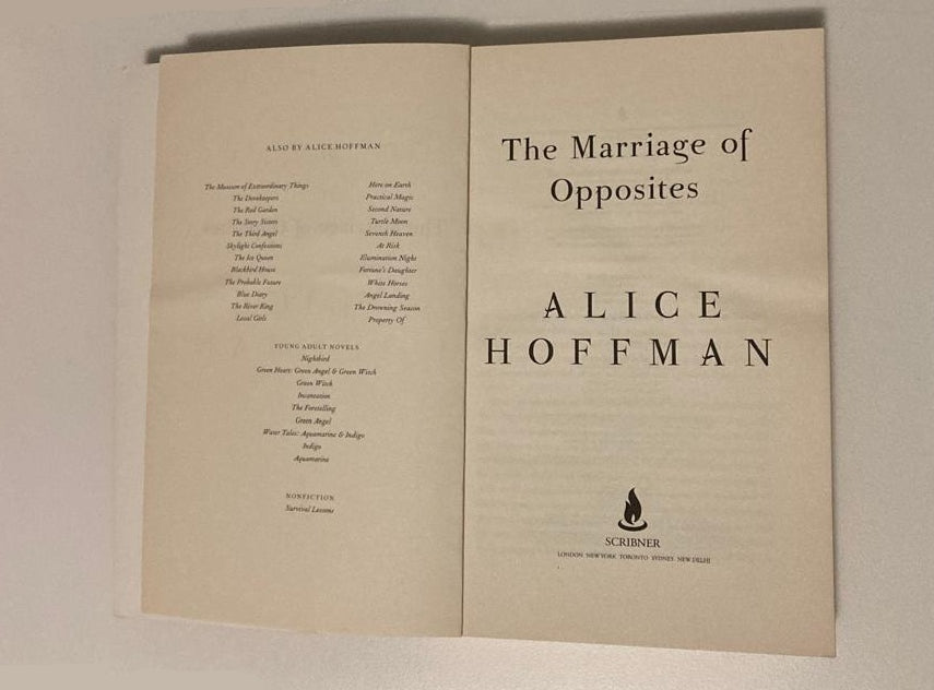 The marriage of opposites - Alice Hoffman (First UK edition)
