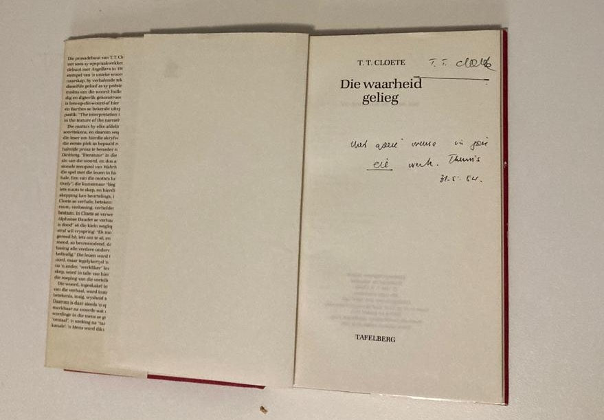 Die waarheid gelieg - T.T. Cloete (First edition)