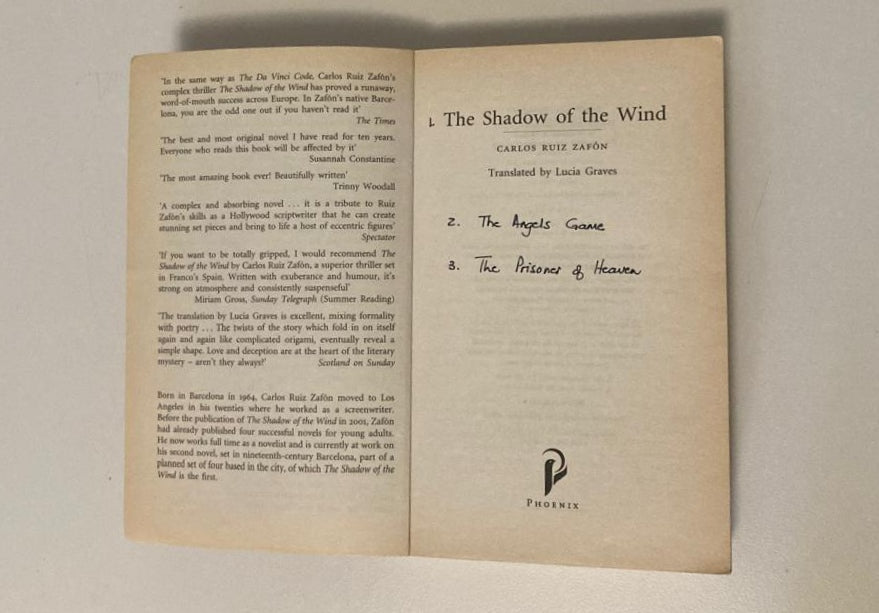 The shadow of the wind - Carlos Ruiz Zafón