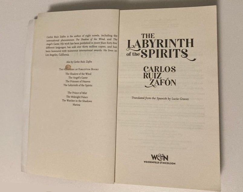 The labyrinth of the spirits - Carlos Ruiz Zafón
