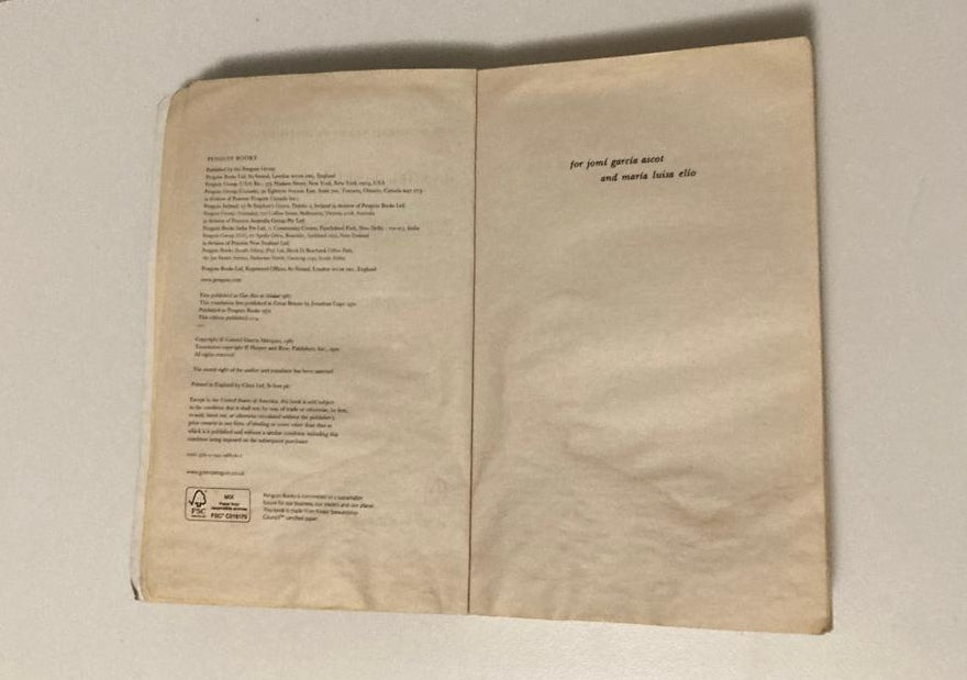 One hundred years of solitude - Gabriel García Márquez