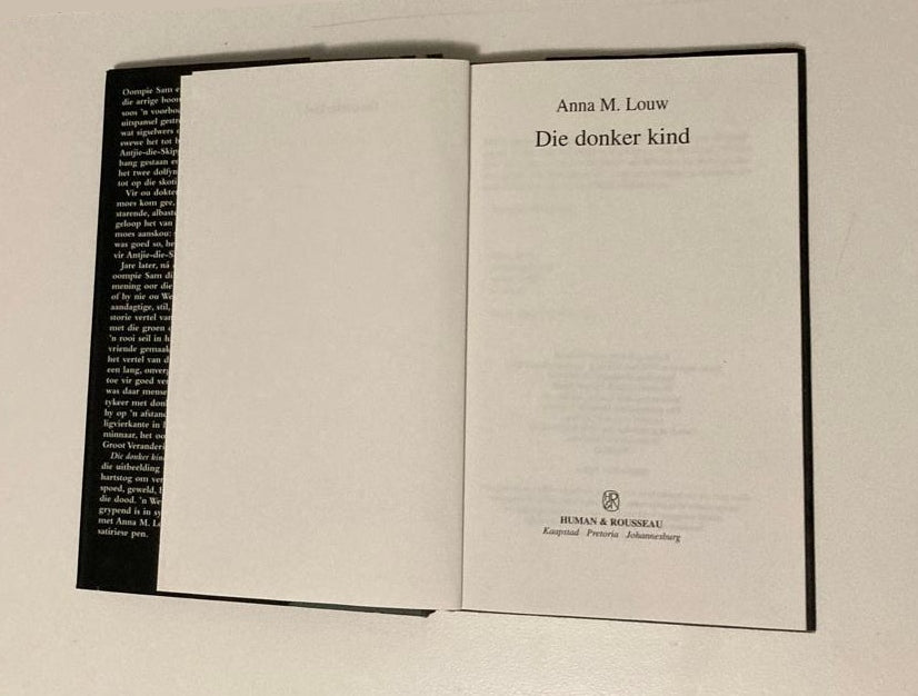 Die donker kind - Anna M. Louw (First edition)