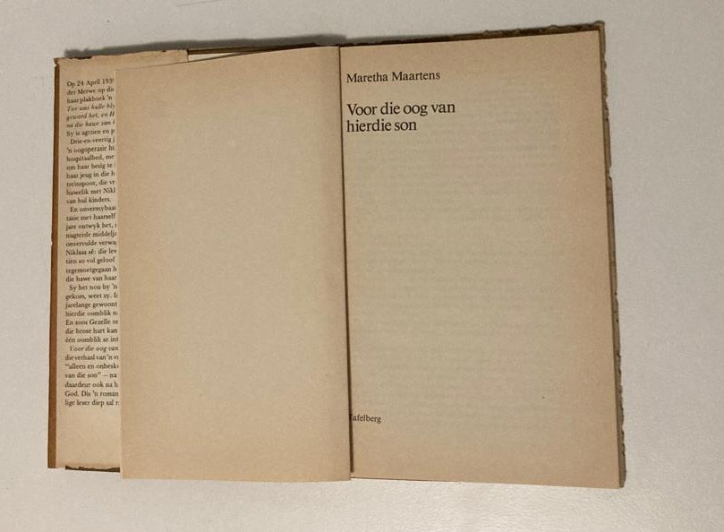 Voor die oog van hierdie son - Maretha Maartens (First edition)