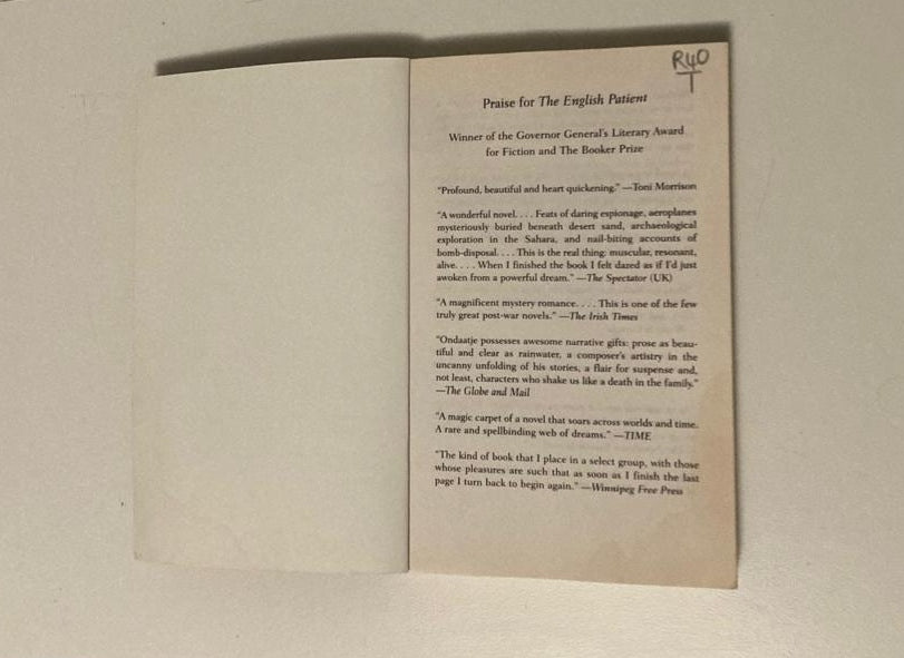 The English patient - Michael Ondaatje
