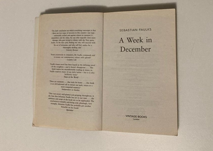 A week in December - Sebastian Faulks