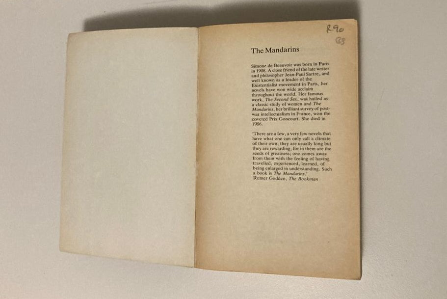 The Mandarins - Simone de Beauvoir