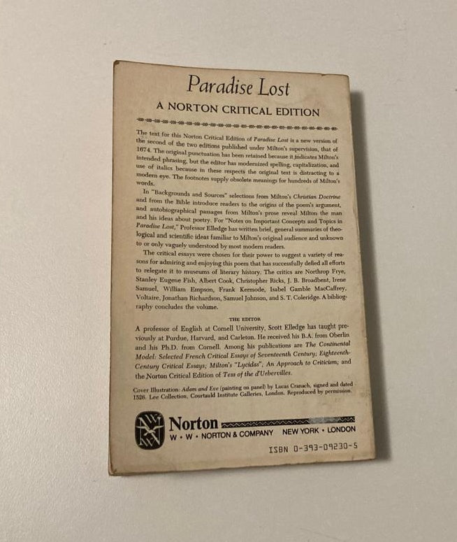 Paradise lost - John Milton (An anauthoritative text, background and sources, criticism) - Edited by Scott Elledge