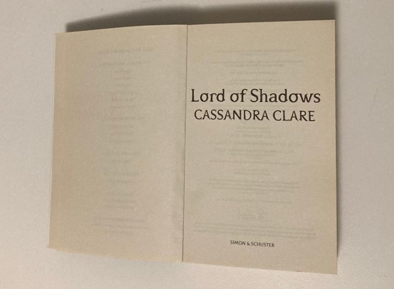 Lord of shadows - Cassandra Clare (The Dark Artifices #2)