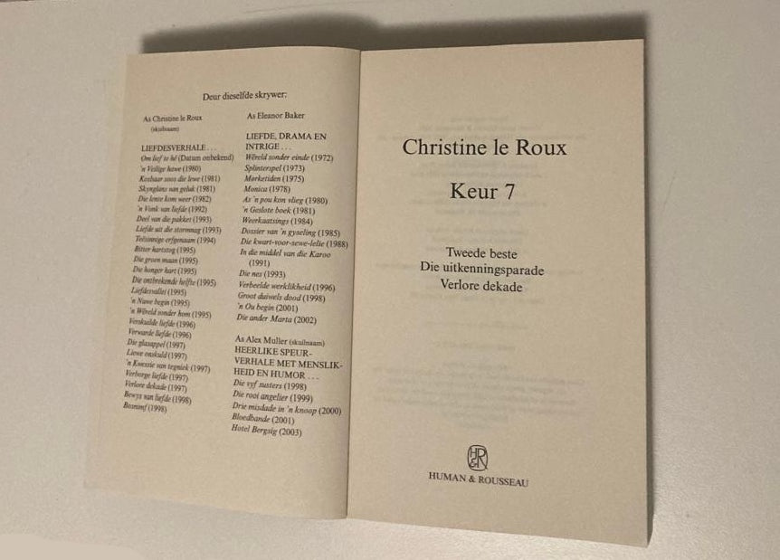 Keur 7 (Tweede beste; Die uitkenningsparade; Verlore dekade) - Eleanor Baker as Christine le Roux