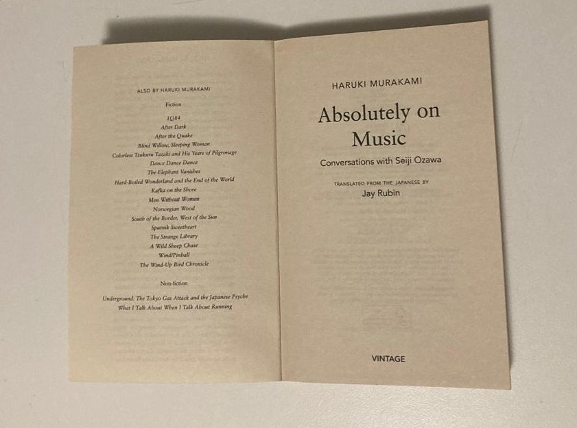 Absolutely on music - Haruki Murakami and Seiji Ozawa