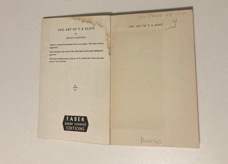 The art of T.S. Eliot - Helen Gardner