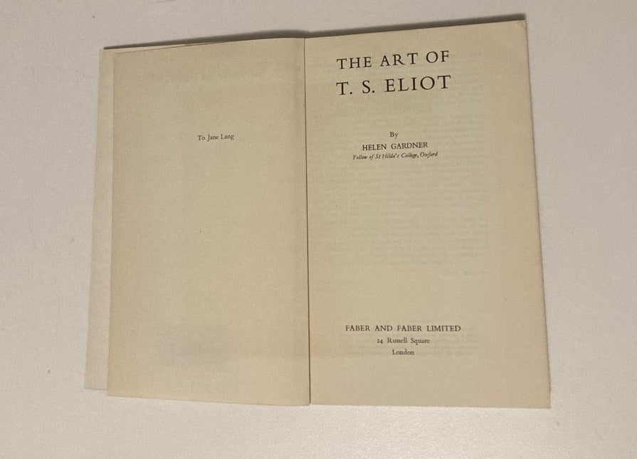 The art of T.S. Eliot - Helen Gardner