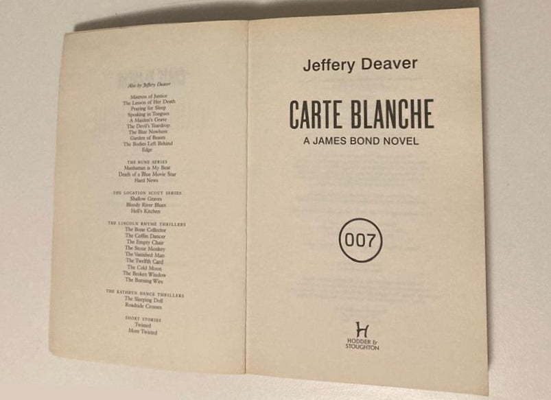 Carte blanche - Jeffery Deaver (James Bond - Extended Series #45)