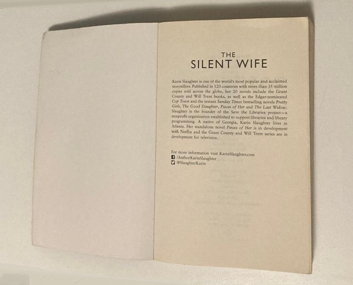The silent wife - Karin Slaughter (First edition; Will Trent #10)