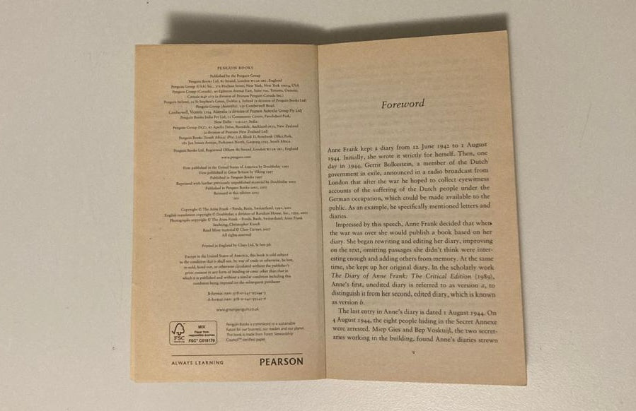 Anne Frank: The diary of a young girl