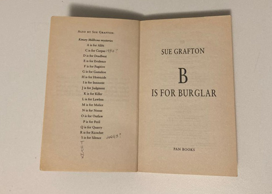 B is for burglar - Sue Grafton (Kinsey Millhone #2)