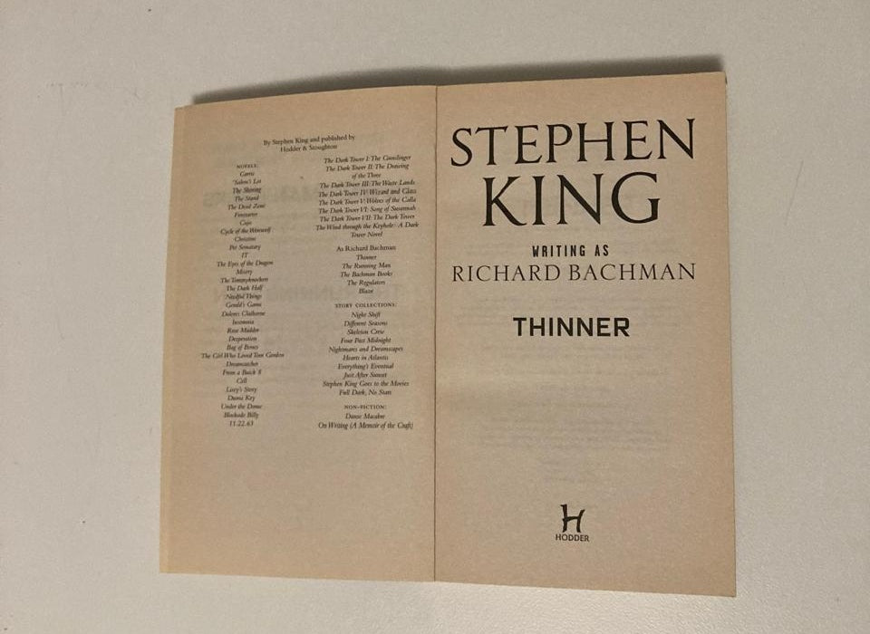 Thinner - Stephen King writing as Richard Bachman