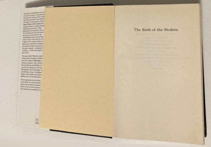 The birth of the modern: World society 1815 - 1830 - Paul Johnson (First edition)