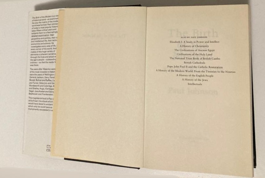 The birth of the modern: World society 1815 - 1830 - Paul Johnson (First edition)