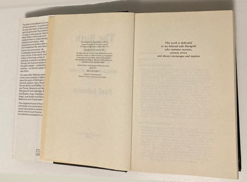 The birth of the modern: World society 1815 - 1830 - Paul Johnson (First edition)