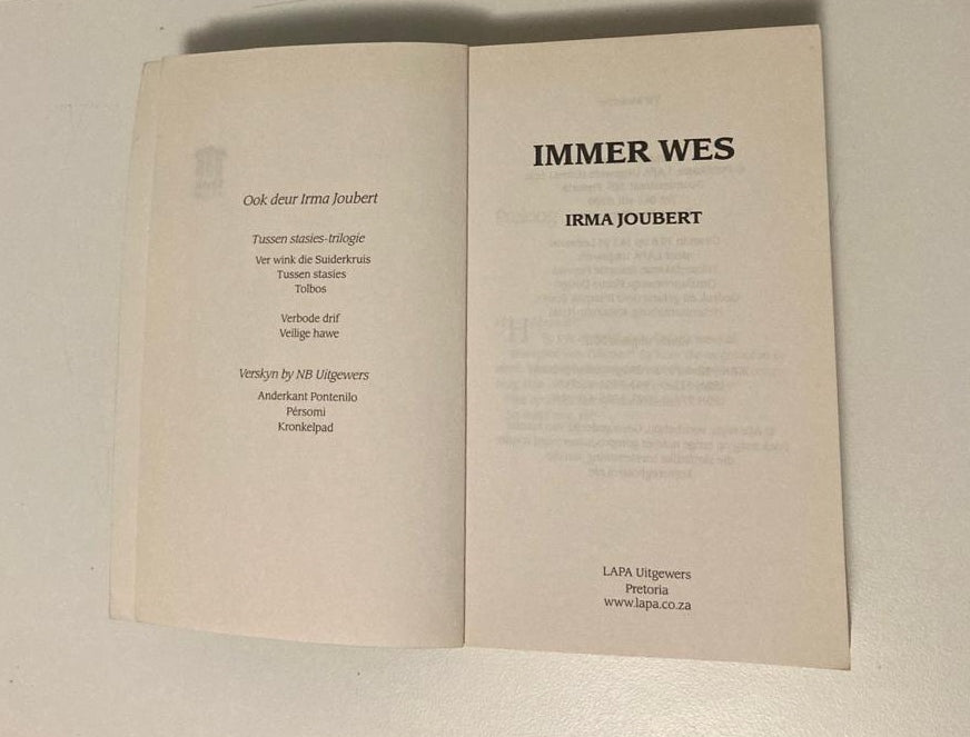 Immer Wes - Irma Joubert (First edition; Oorlogstrilogie #1)