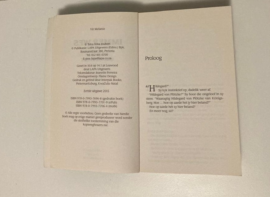 Immer Wes - Irma Joubert (First edition; Oorlogstrilogie #1)