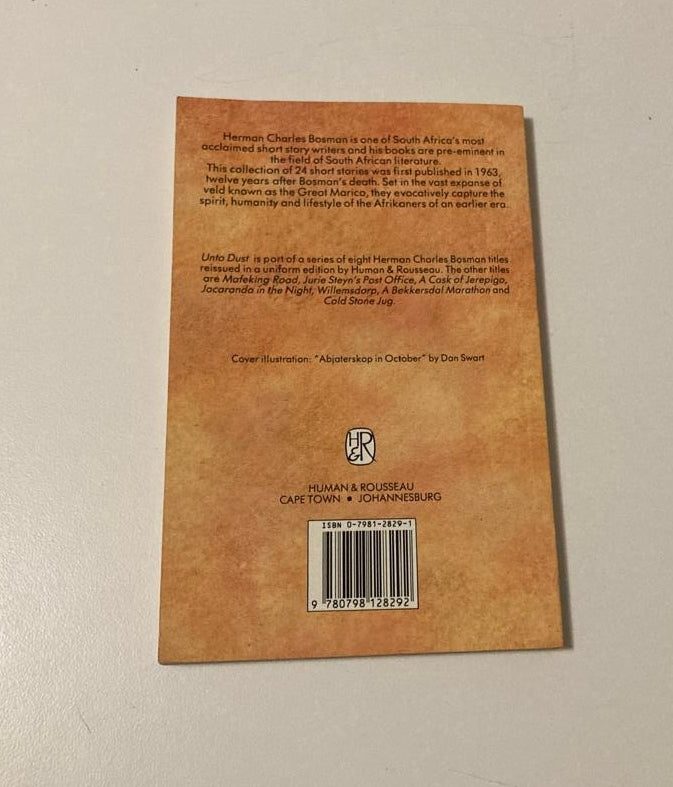 Unto dust - Herman Charles Bosman