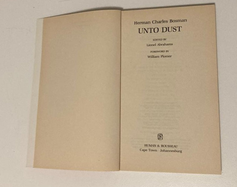 Unto dust - Herman Charles Bosman