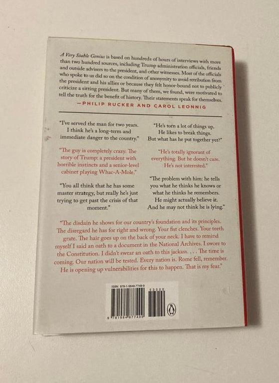 A very stable genius: Donald J. Trump's testing of America - Philip Rucker & Carol Leonnig