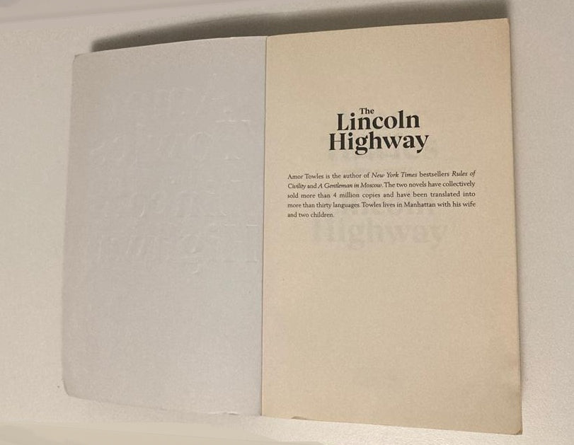 The Lincoln highway - Amor Towles (First UK edition)