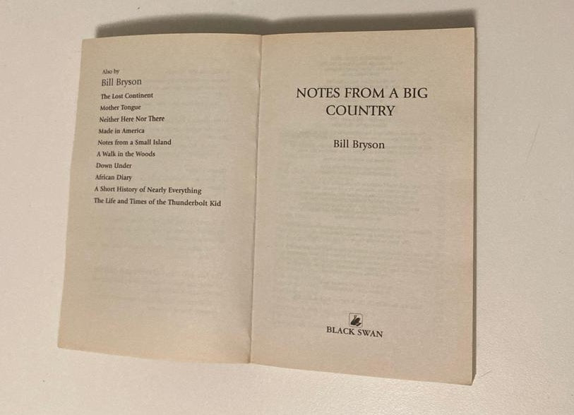 Notes from a big country - Bill Bryson