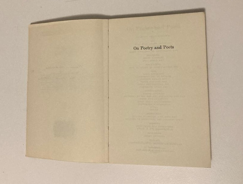 On poetry and poets - T.S. Eliot