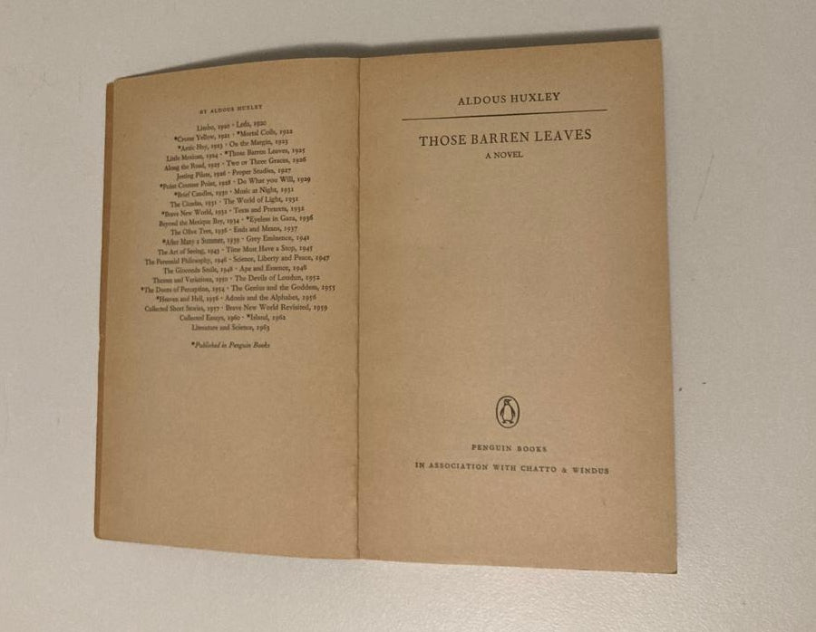 Those barren leaves - Aldous Huxley