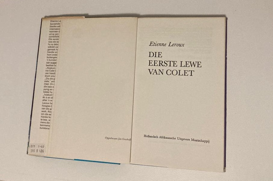 Die eerste lewe van Colet - Etienne Leroux