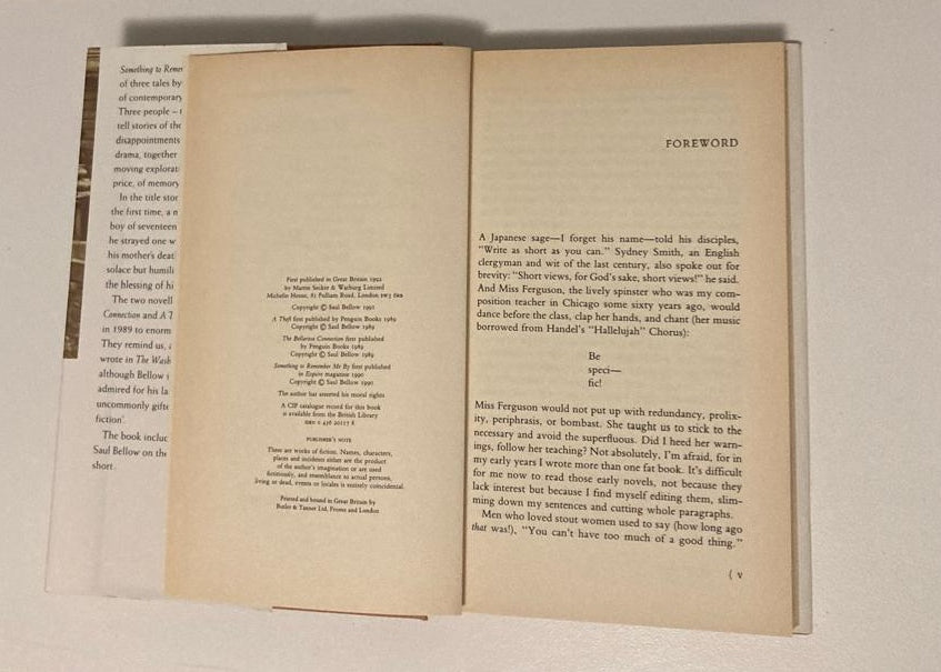 Something to remember me by - Saul Bellow