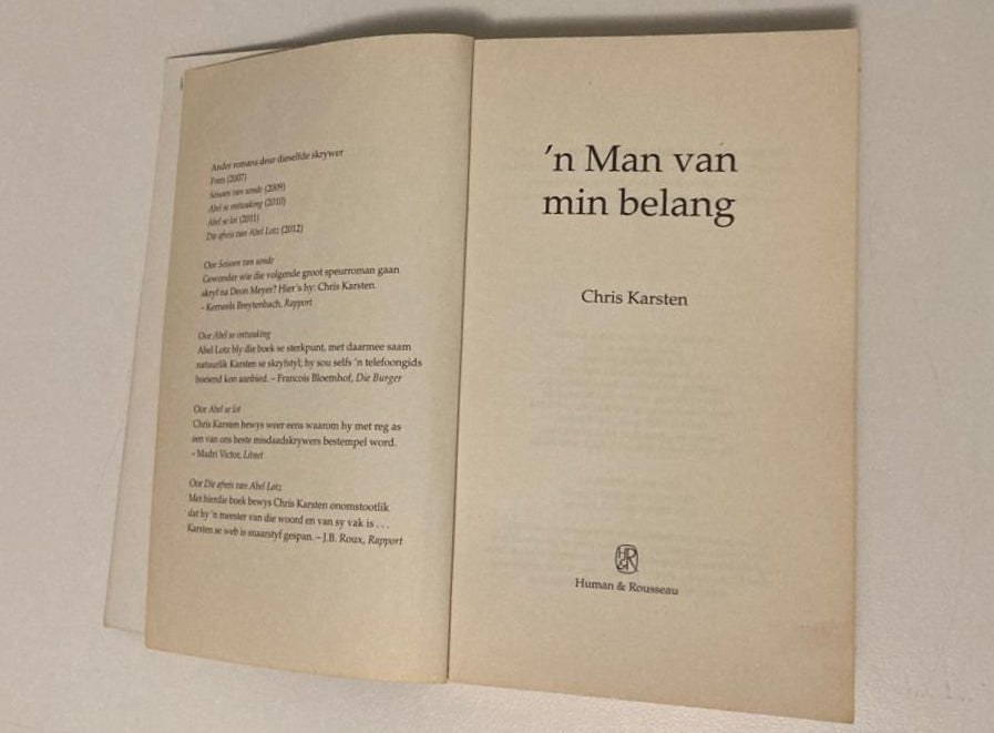 ’n Man van min belang - Chris Karsten (First edition)