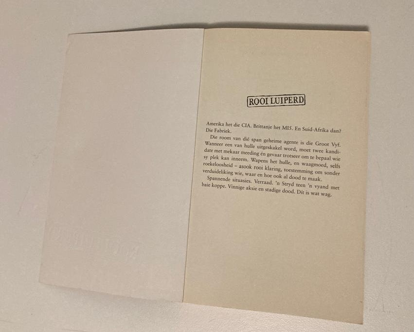 Rooi luiperd - Francois Bloemhof (First edition)