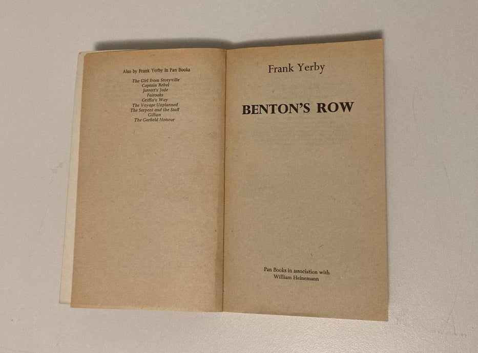 Benton's row - Frank Yerby