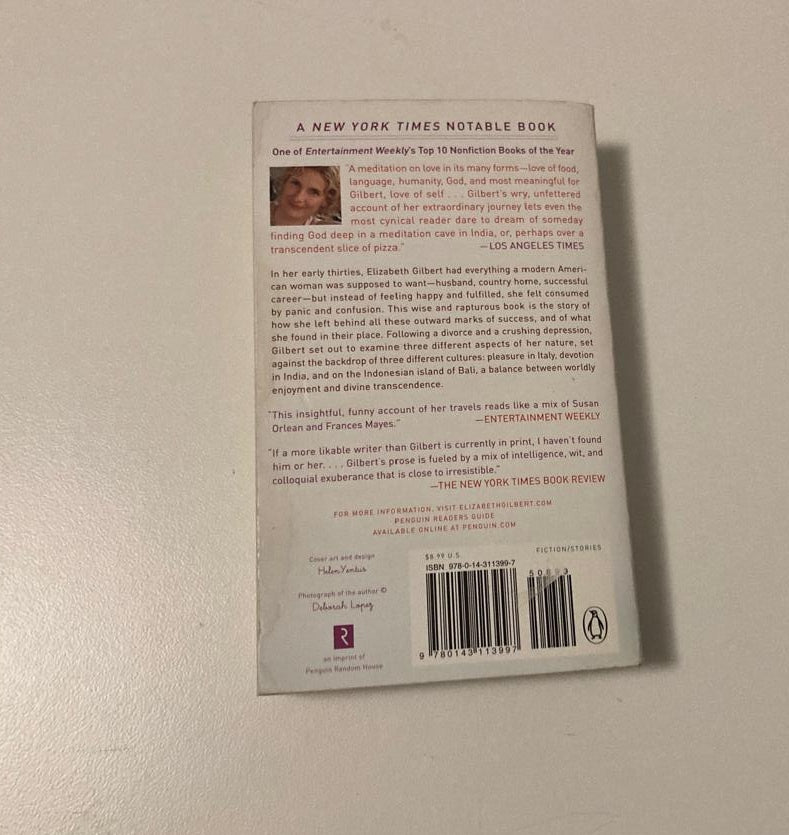 Eat pray love - Elizabeth Gilbert