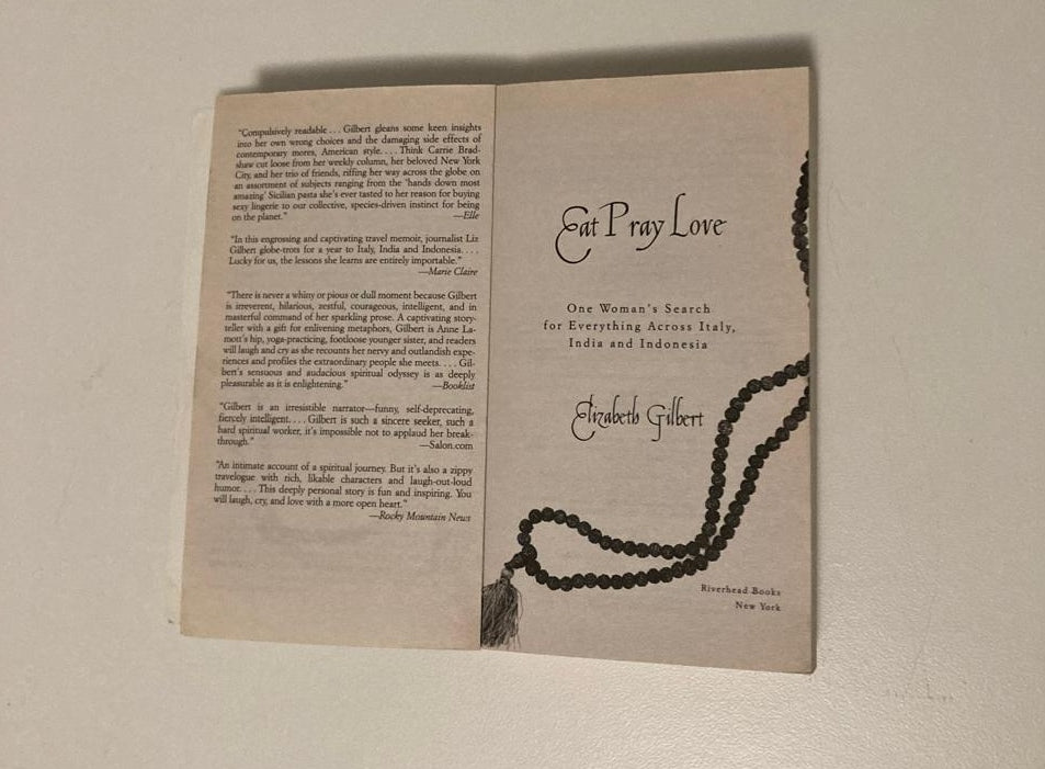 Eat pray love - Elizabeth Gilbert