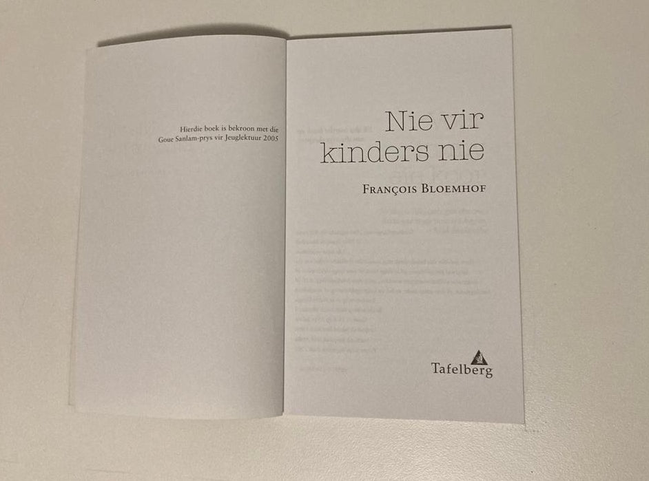 Nie vir kinders nie - Francois Bloemhof (First edition)