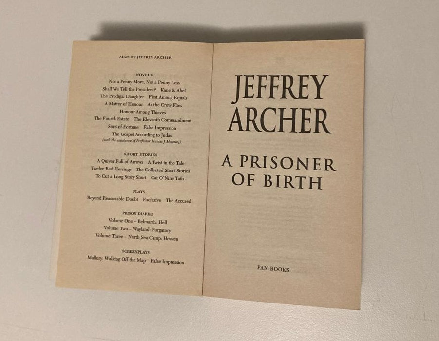 A prisoner of birth - Jeffrey Archer