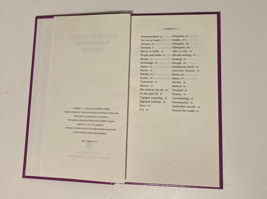 Tydverdryf/Pastime - Elisabeth Eybers (First edition)