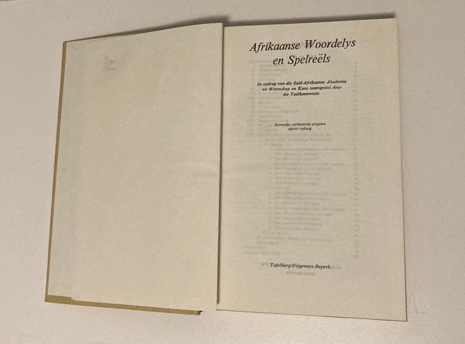 Afrikaanse Woordelys en Spelreëls - in opdrag van die Suid-Afrikaanse Akademie vir Wetenskap en Kuns saamgestel deur die Taalkommissie