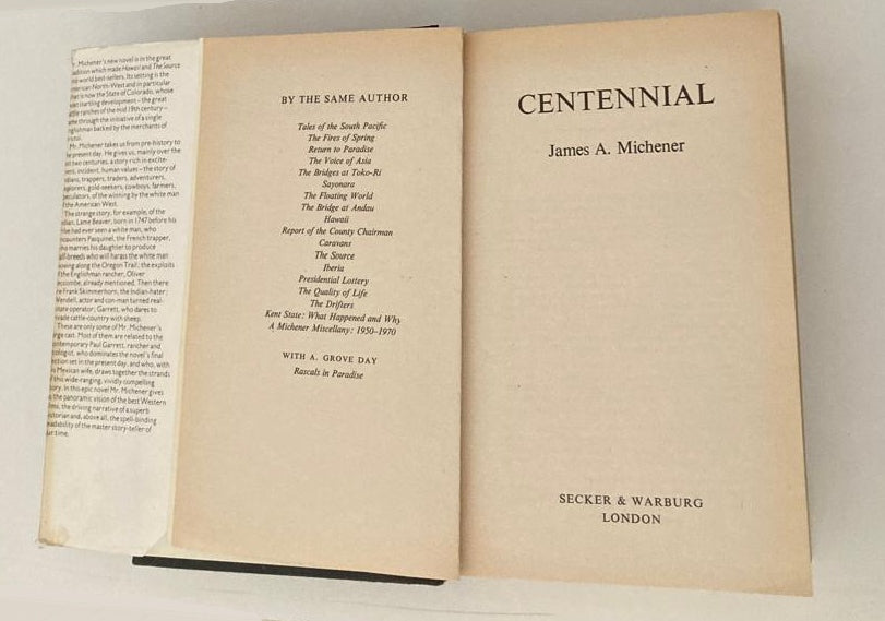 Centennial - James A. Michener (First UK edition)