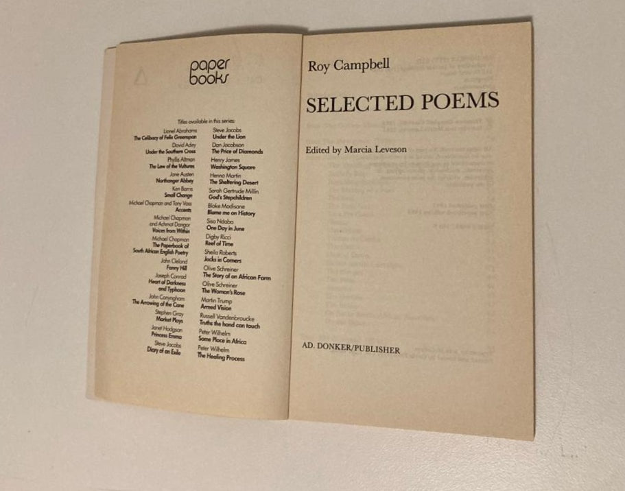 Selected poems - Roy Campbell