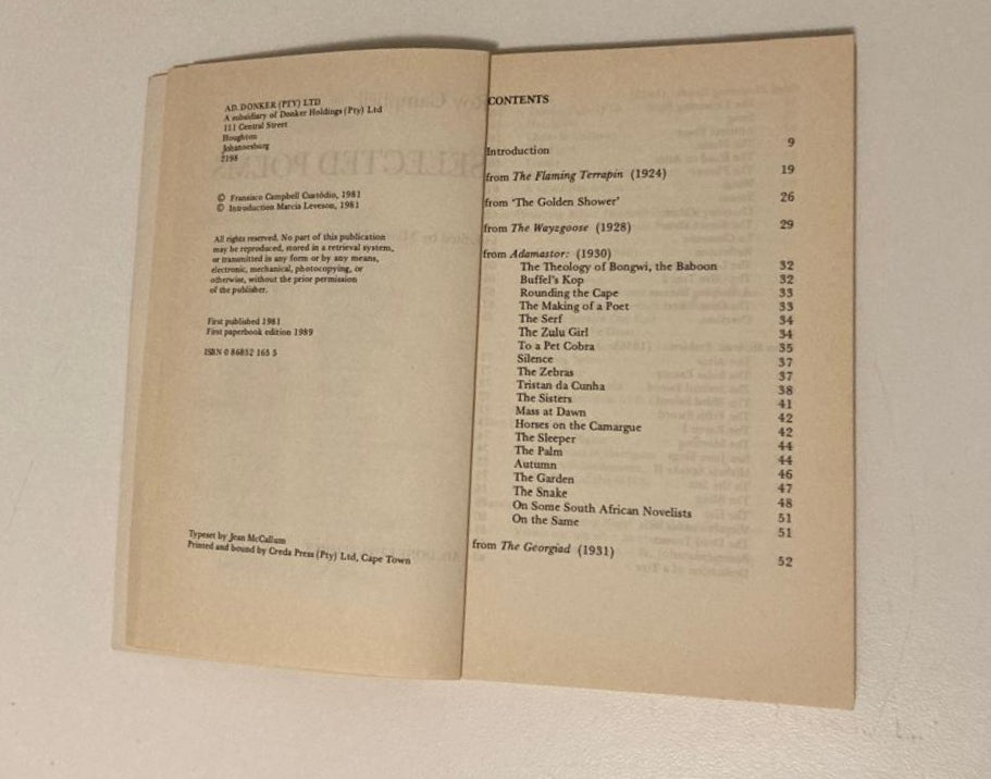 Selected poems - Roy Campbell