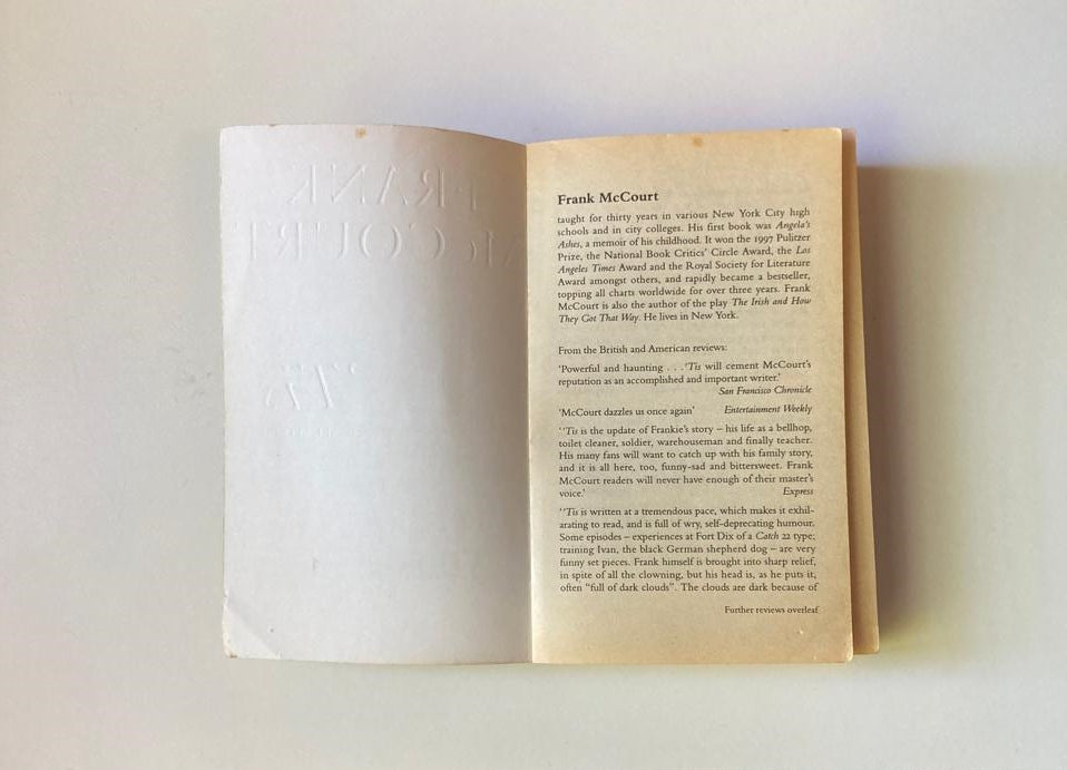 'Tis: a memoir - Frank McCourt