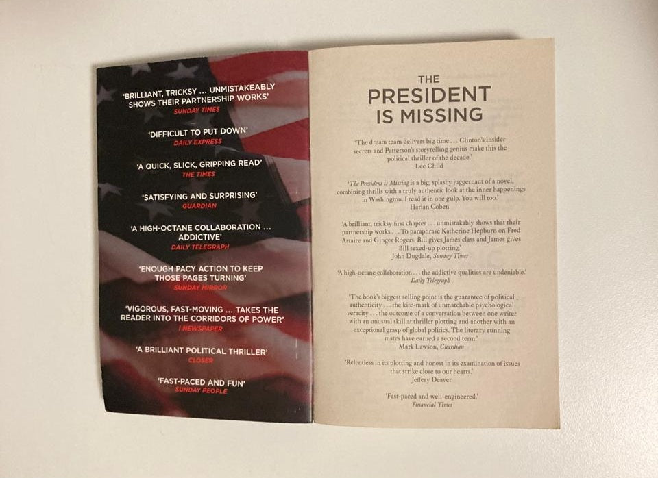 The president is missing - James Patterson and Bill Clinton